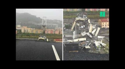 Les images spectaculaires après l&#39;effondrement du pont Morandi à Gênes