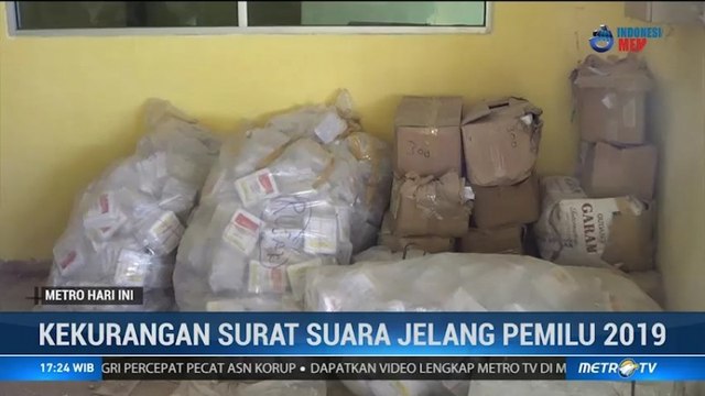 Surat Suara Kurang Jelang Pemilu 2019