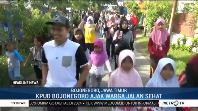 KPUD Bojonegoro Ajak Warga Jalan Sehat Demi Menekan Angka Golput