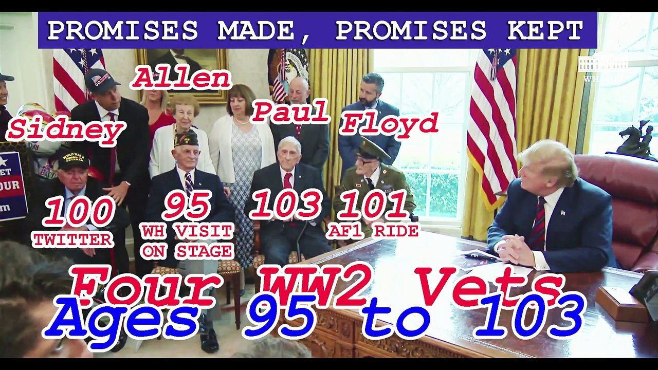 WW2 Veterans visit Trump at White House  11 April 2019