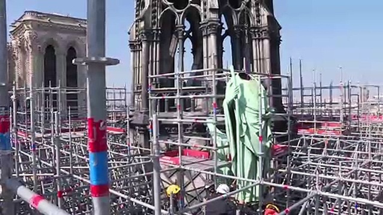Notre-Dame Cathedral statues flown away for renovation