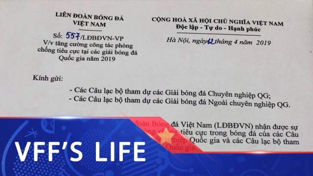 Tăng cường công tác phòng chống tiêu cực tại các giải bóng đá Quốc gia 2019| VFF Channel