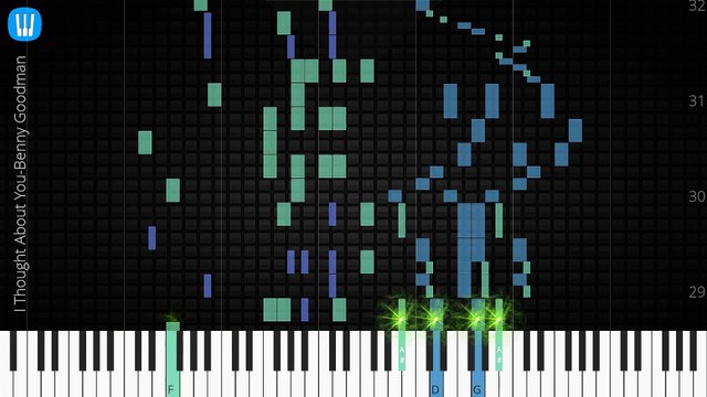 [Piano Solo]I Thought About You, Benny Goodman-Synthesia Piano Tutorial