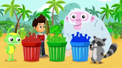 Apprendre les couleurs à travers le recyclage et le nettoyage de la plage à SuperZoo! Vidéos éducatives pour les enfants