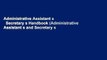 Administrative Assistant s   Secretary s Handbook (Administrative Assistant s and Secretary s