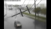 Storm slams utility pole into moving car near Seattle