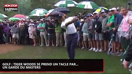 Golf : Tiger Woods se fait tacler... par une garde du Masters (vidéo)