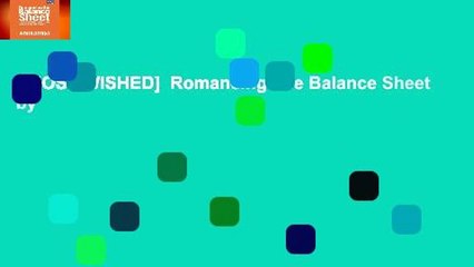 [MOST WISHED]  Romancing The Balance Sheet by