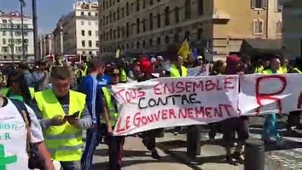 Gilets jaunes à Marseille - Acte 22 : les manifestants en route pour Notre-Dame de la Garde