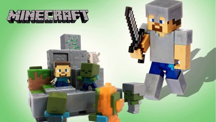Minecraft Iron Armor Steve and Mining Mountain || Keiths Toy Box