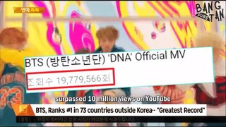 170919 MBC News Evening Entertainment Talk Talk - BTS, Ranks #1 in 73 countries outside Korea.. Greatest Record