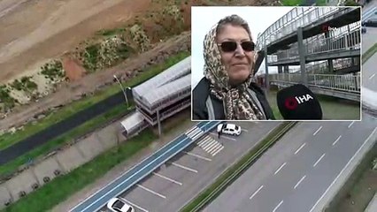 Trabzon’da Üç Katlı Üst Geçit Havadan Görüntülendi