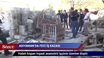 Feci kaza! Asansör işçinin üzerine düştü