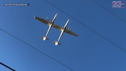World's largest plane takes off from Mojave