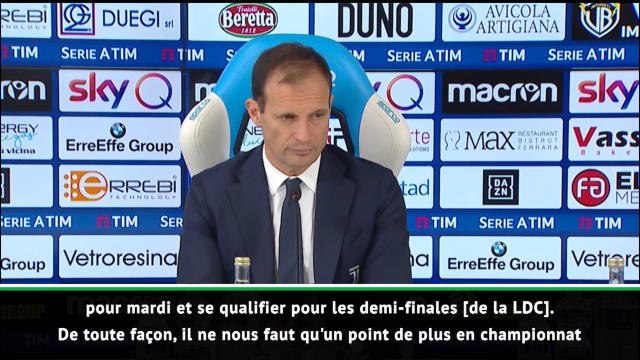 32e j. - Allegri : Nous n'aurons peut-être même pas besoin de ce point...