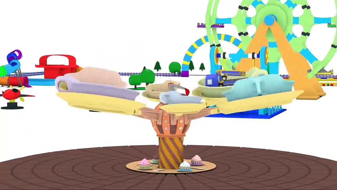 The Pendulum Ride - Tiny Trucks Cartoon for Kids | Constrction Vehicles Crane, Bulldozer, Excavator