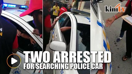 Two men arrested for searching police car in Rantau