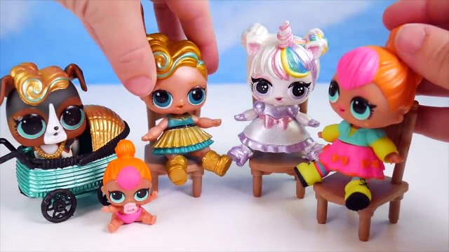 LOL Surprise Doll visit Barbie Skipper! Chelsea Morning Routine for Rainbow Bath Fizzy Toy Video