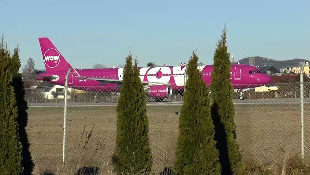 The last days of the airline WOW! A321 WOW air Take off at LOWS-Salzburg Airport (1080/50P) 23.02.2019
