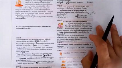 5. Sınıf TÜRKÇE 2. Dönem 2. Yazılı Soruları ve Çözümü
