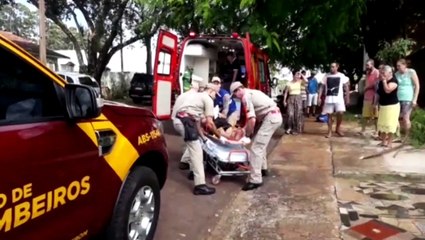 Homem fica em estado grave ao sofrer queda de sete metros