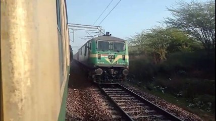 Fast Express Train Passing By Blowing Loud Horn