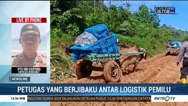 Lewati 6 Muara, Gerobak Sapi Dikerahkan untuk Distribusi Logistik Pemilu 2019