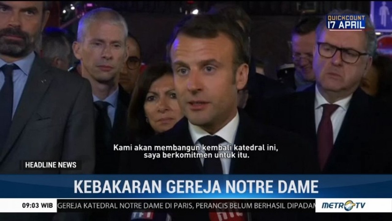 Presiden Prancis Janji Bangun Kembali Katedral Notre Dame