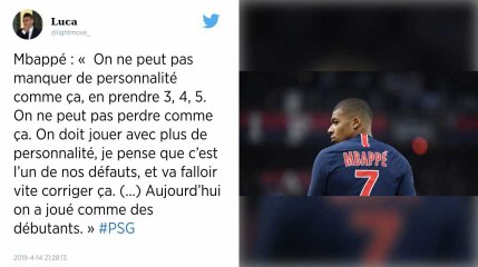 Ligue 1. Kylian Mbappé : « On doit jouer avec plus de personnalité »