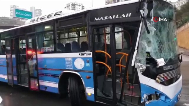 Ankara'nın Mamak ilçesi Saimekadın mahallesi Özel Halk otobüsü çöp arabasına çarptı:9 yaralı