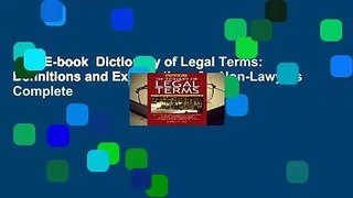 Full E-book  Dictionary of Legal Terms: Definitions and Explanations for Non-Lawyers Complete