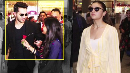 Alia Bhatt gets angry on Varun Dhawan at Mumbai Airport; Watch Video | FilmiBeat
