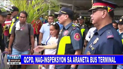 QCPD, nag-inspeksyon sa Araneta bus terminal
