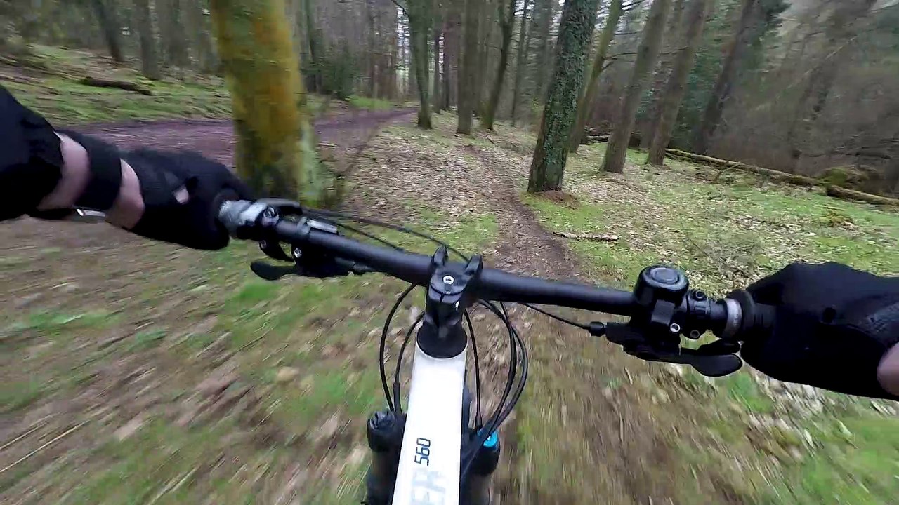 MTB trail riding Bonaly Hill in Edinburgh, Scotland.