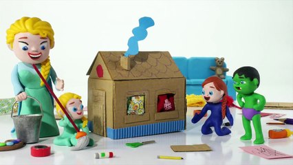 HULK CAUGHT A GUMBALL MACHINE  Spiderman, Hulk & Frozen Play Doh Cartoons For Kids