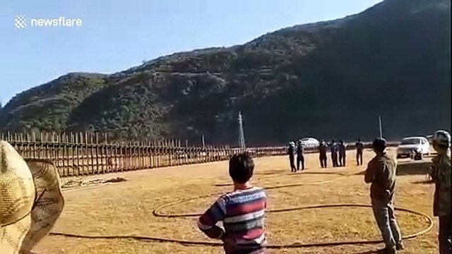 Chinese man breaks world record by jumping his car across Yangtze River