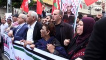 Açlık grevindeki Filistinli tutuklulara destek gösterisi - GAZZE