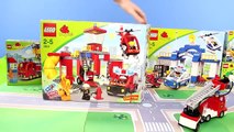 LEGO DUPLO-Pompier, camions de pompiers, sapeurs Pompiers, Police, & Construction de petites Voitures Unboxing | Gertie S. Bresa