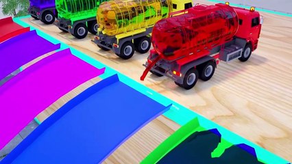 Remove the wrong parts of the fire truck, then a truck with toys and fruit balls
