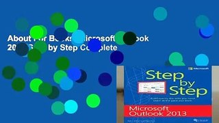 About For Books  Microsoft Outlook 2013 Step by Step Complete