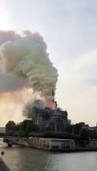 Un incendie en cours à la cathédrale de Notre-Dame de Paris