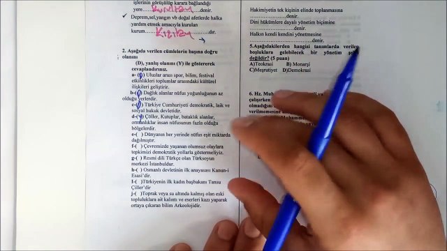 6. Sınıf SOSYAL BİLGİLER 2. Dönem 2. Yazılı Soruları ve Çözümü 2018