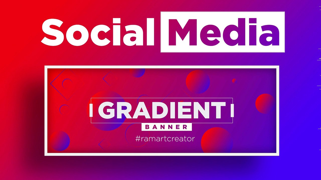 Social Media Gradient Banner Design in Adobe Illustrator CC