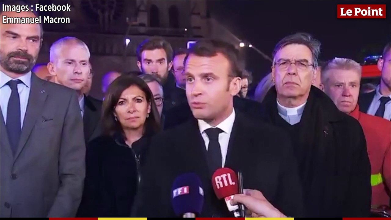 Incendie à Notre-Dame : "Cette cathédrale, nous la rebâtirons ensemble", promet Emmanuel Macron