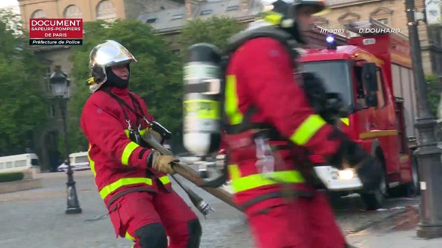Incendie de Notre-Dame : les impressionnantes images de l'intervention des pompiers de Paris