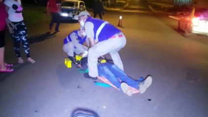 Motociclista fica ferido ao sofrer queda na Rua Europa