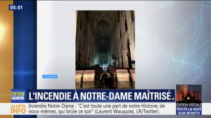 Incendie à Notre-Dame: les premières images à l'intérieur de la cathédrale