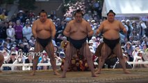 Japan: Sumo wrestlers take part in annual one-day exhibition