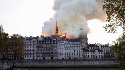 Incendio en curso en la catedral de Notre Dame en París