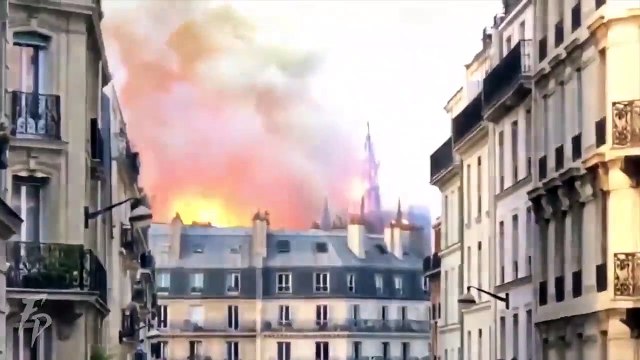 Fire in Notre Dame Cathedral in Paris France (April 15 2019)